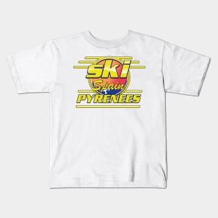 Pyrenees spain to ski logo Kids T-Shirt